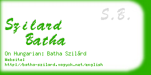 szilard batha business card
